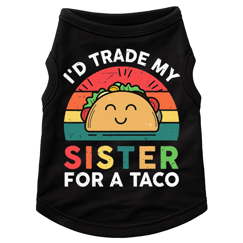 Mexican Fiesta Outfit Funny Taco Tuesday Little Sister Doggie Tank