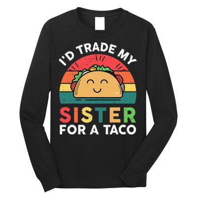 Mexican Fiesta Outfit Funny Taco Tuesday Little Sister Long Sleeve Shirt