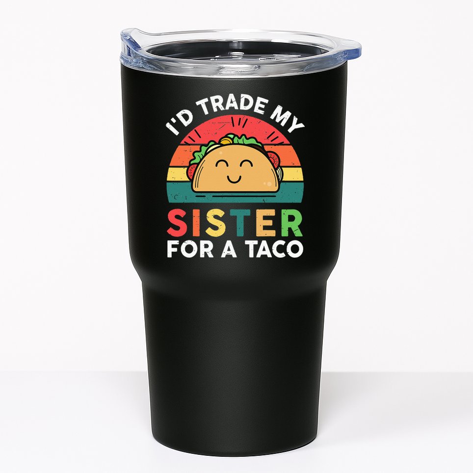 Mexican Fiesta Outfit Funny Taco Tuesday Little Sister Tumbler