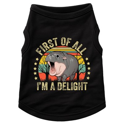 Moodeng First Of All IM A Delight Vintage Angry Moo Deng Doggie Tank