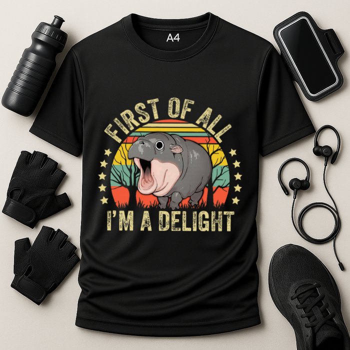 Moodeng First Of All IM A Delight Vintage Angry Moo Deng Performance Shirt