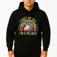 Moodeng First Of All IM A Delight Vintage Angry Moo Deng Hoodie