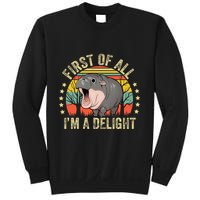 Moodeng First Of All IM A Delight Vintage Angry Moo Deng Sweatshirt