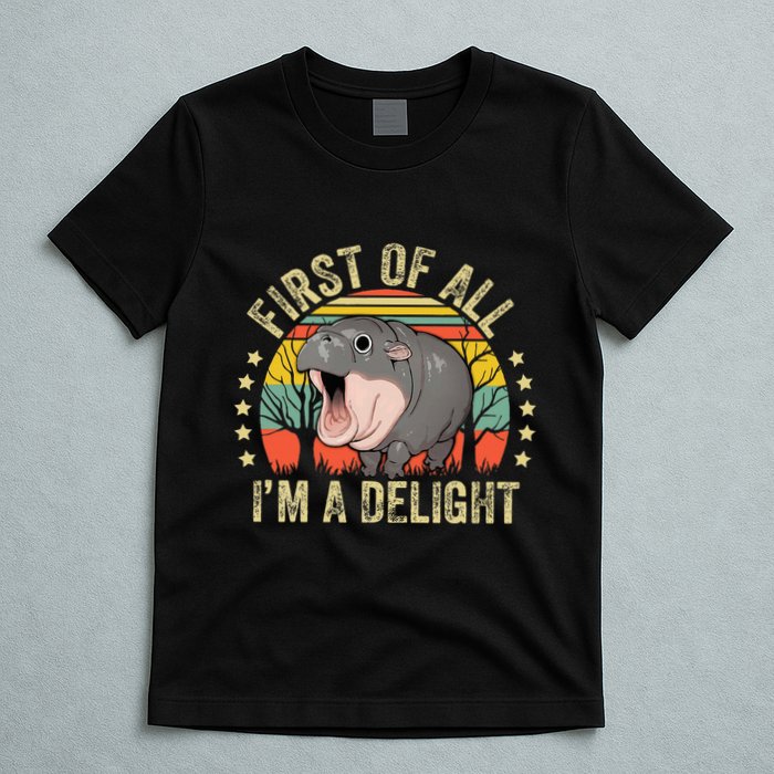 Moodeng First Of All IM A Delight Vintage Angry Moo Deng T-Shirt