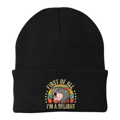 Moodeng First Of All IM A Delight Vintage Angry Moo Deng Beanie