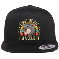 Moodeng First Of All IM A Delight Vintage Angry Moo Deng Flatbill Hat