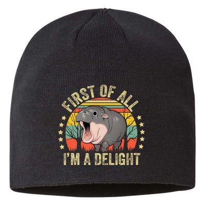 Moodeng First Of All IM A Delight Vintage Angry Moo Deng Sustainable Beanie
