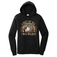 Moodeng First Of All IM A Delight Vintage Angry Moo Deng Women's Pullover Hoodie