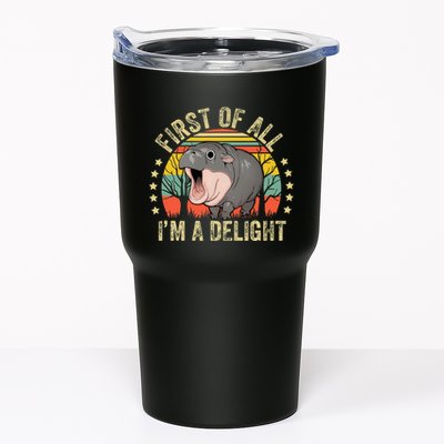 Moodeng First Of All IM A Delight Vintage Angry Moo Deng Tumbler