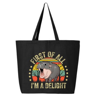 Moodeng First Of All IM A Delight Vintage Angry Moo Deng 25L Jumbo Tote