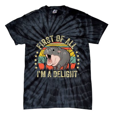 Moodeng First Of All IM A Delight Vintage Angry Moo Deng Tie-Dye T-Shirt