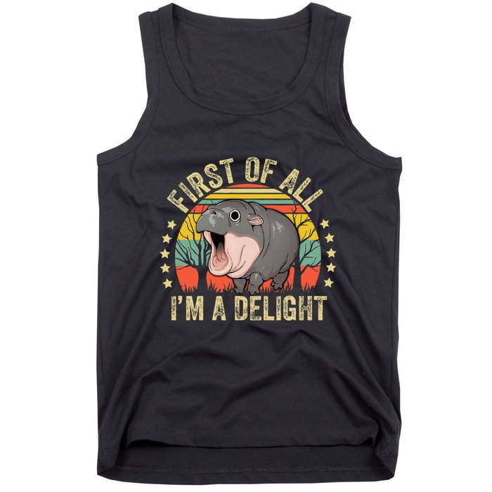Moodeng First Of All IM A Delight Vintage Angry Moo Deng Tank Top