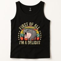 Moodeng First Of All IM A Delight Vintage Angry Moo Deng Tank Top