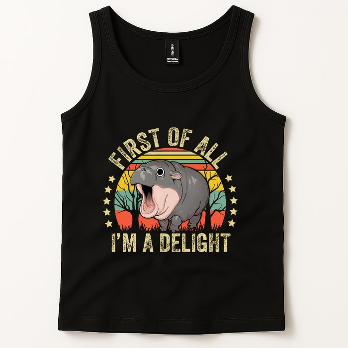 Moodeng First Of All IM A Delight Vintage Angry Moo Deng Tank Top