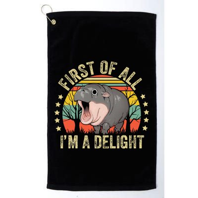 Moodeng First Of All IM A Delight Vintage Angry Moo Deng Golf Towel