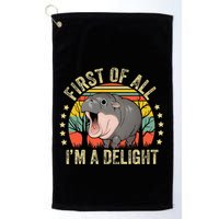 Moodeng First Of All IM A Delight Vintage Angry Moo Deng Golf Towel
