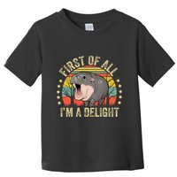 Moodeng First Of All IM A Delight Vintage Angry Moo Deng Toddler T-Shirt