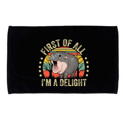 Moodeng First Of All IM A Delight Vintage Angry Moo Deng Microfiber Hand Towel