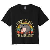 Moodeng First Of All IM A Delight Vintage Angry Moo Deng Crop Top