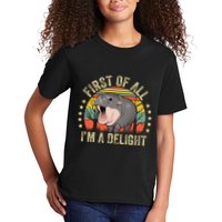 Moodeng First Of All IM A Delight Vintage Angry Moo Deng Kids T-Shirt