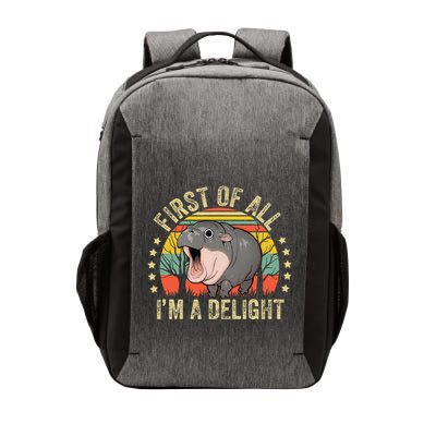 Moodeng First Of All IM A Delight Vintage Angry Moo Deng Vector Backpack
