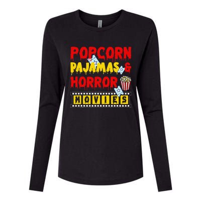 Movie Fan Popcorn Lover Womens Cotton Relaxed Long Sleeve T-Shirt