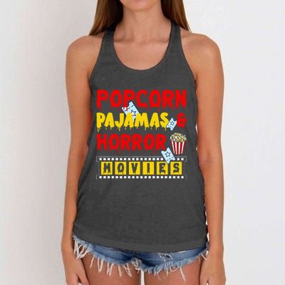 Movie Fan Popcorn Lover Women's Knotted Racerback Tank