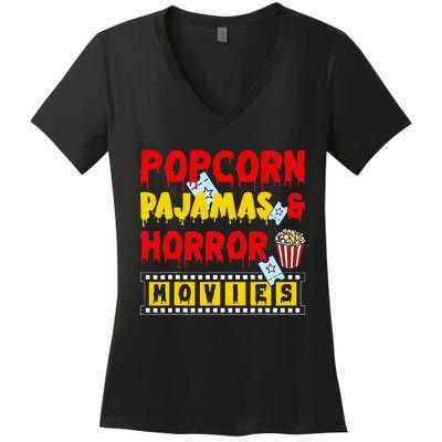 Movie Fan Popcorn Lover Women's V-Neck T-Shirt