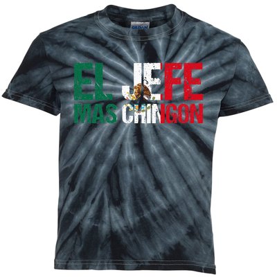 Mexican Flag Pride Cinco de Mayo El Jefe Mas Chingon Kids Tie-Dye T-Shirt