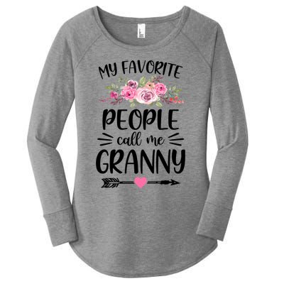 My Favorite People Call Me Granny Mother's Day Floral Gift Women's Perfect Tri Tunic Long Sleeve Shirt