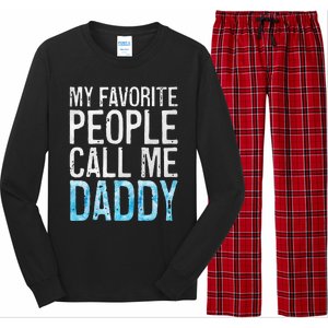 My Favorite People Call Me Daddy Fathers Day Long Sleeve Pajama Set