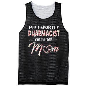 My Favorite Pharmacist Calls Me Mom Floral Design Mesh Reversible Basketball Jersey Tank