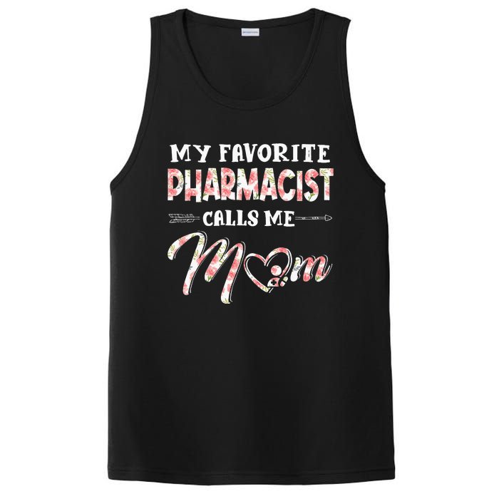 My Favorite Pharmacist Calls Me Mom Floral Design PosiCharge Competitor Tank