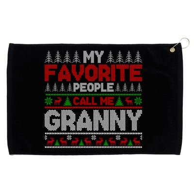 My Favorite People Call Me Granny Ugly Xmas Holiday Party Gift Grommeted Golf Towel