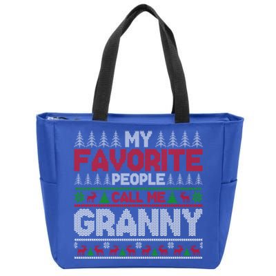 My Favorite People Call Me Granny Ugly Xmas Holiday Party Gift Zip Tote Bag