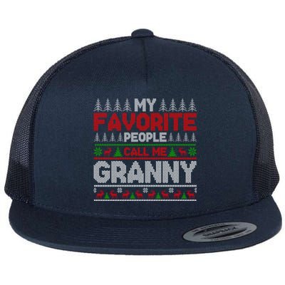 My Favorite People Call Me Granny Ugly Xmas Holiday Party Gift Flat Bill Trucker Hat