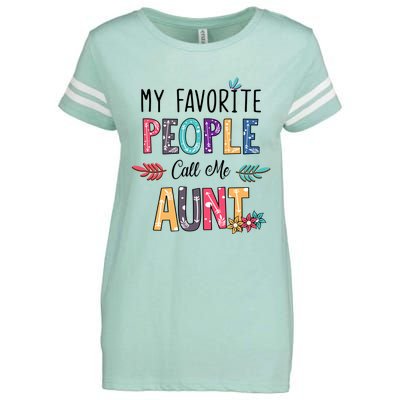 My Favorite People Call Me Aunt Floral Art Happy Mother Day Enza Ladies Jersey Football T-Shirt