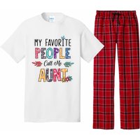 My Favorite People Call Me Aunt Floral Art Happy Mother Day Pajama Set