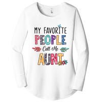 My Favorite People Call Me Aunt Floral Art Happy Mother Day Women's Perfect Tri Tunic Long Sleeve Shirt