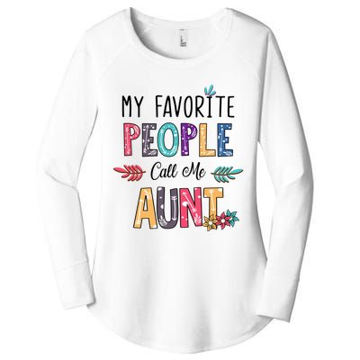 My Favorite People Call Me Aunt Floral Art Happy Mother Day Women's Perfect Tri Tunic Long Sleeve Shirt