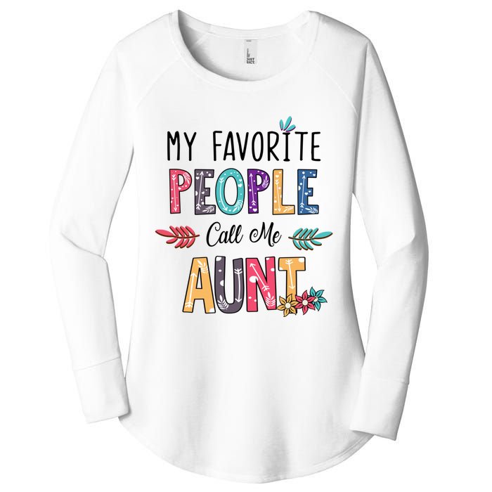 My Favorite People Call Me Aunt Floral Art Happy Mother Day Women's Perfect Tri Tunic Long Sleeve Shirt