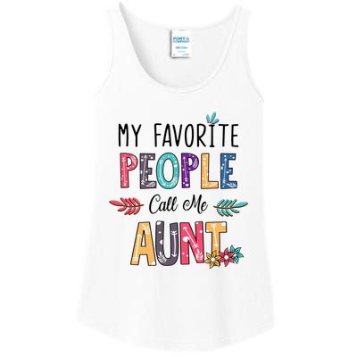 My Favorite People Call Me Aunt Floral Art Happy Mother Day Ladies Essential Tank