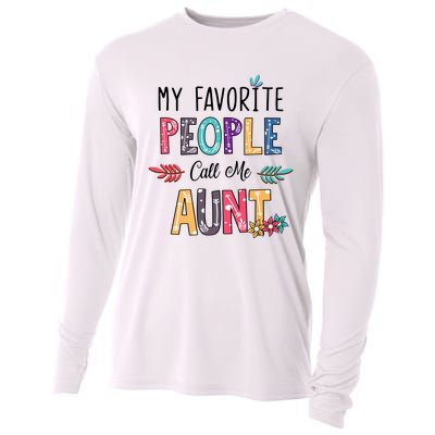 My Favorite People Call Me Aunt Floral Art Happy Mother Day Cooling Performance Long Sleeve Crew