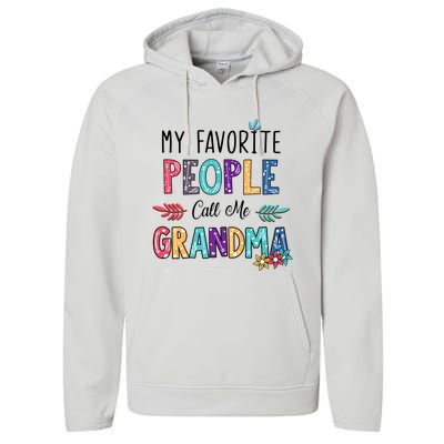 My Favorite People Call Me Grandma Floral Art Mother Day Performance Fleece Hoodie