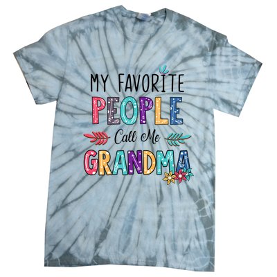 My Favorite People Call Me Grandma Floral Art Mother Day Tie-Dye T-Shirt