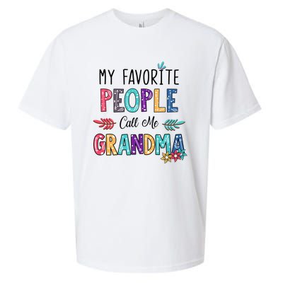 My Favorite People Call Me Grandma Floral Art Mother Day Sueded Cloud Jersey T-Shirt