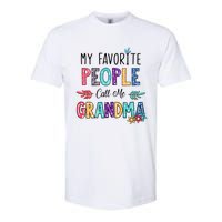 My Favorite People Call Me Grandma Floral Art Mother Day Softstyle CVC T-Shirt