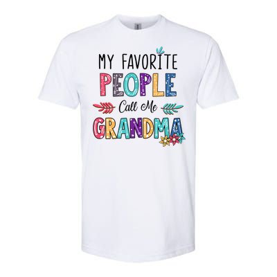 My Favorite People Call Me Grandma Floral Art Mother Day Softstyle CVC T-Shirt