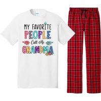 My Favorite People Call Me Grandma Floral Art Mother Day Pajama Set