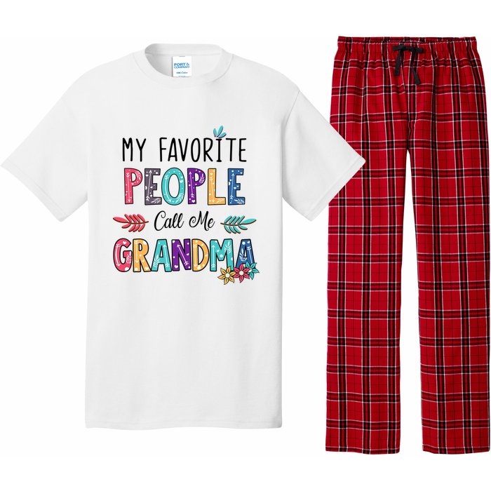 My Favorite People Call Me Grandma Floral Art Mother Day Pajama Set